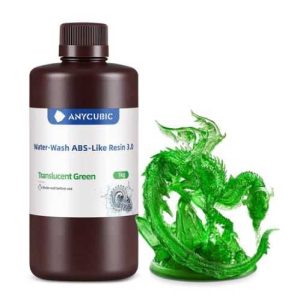 S3DA-052-Anycubic Water-Wash ABS-Like Resin 3.0-Trans.Green